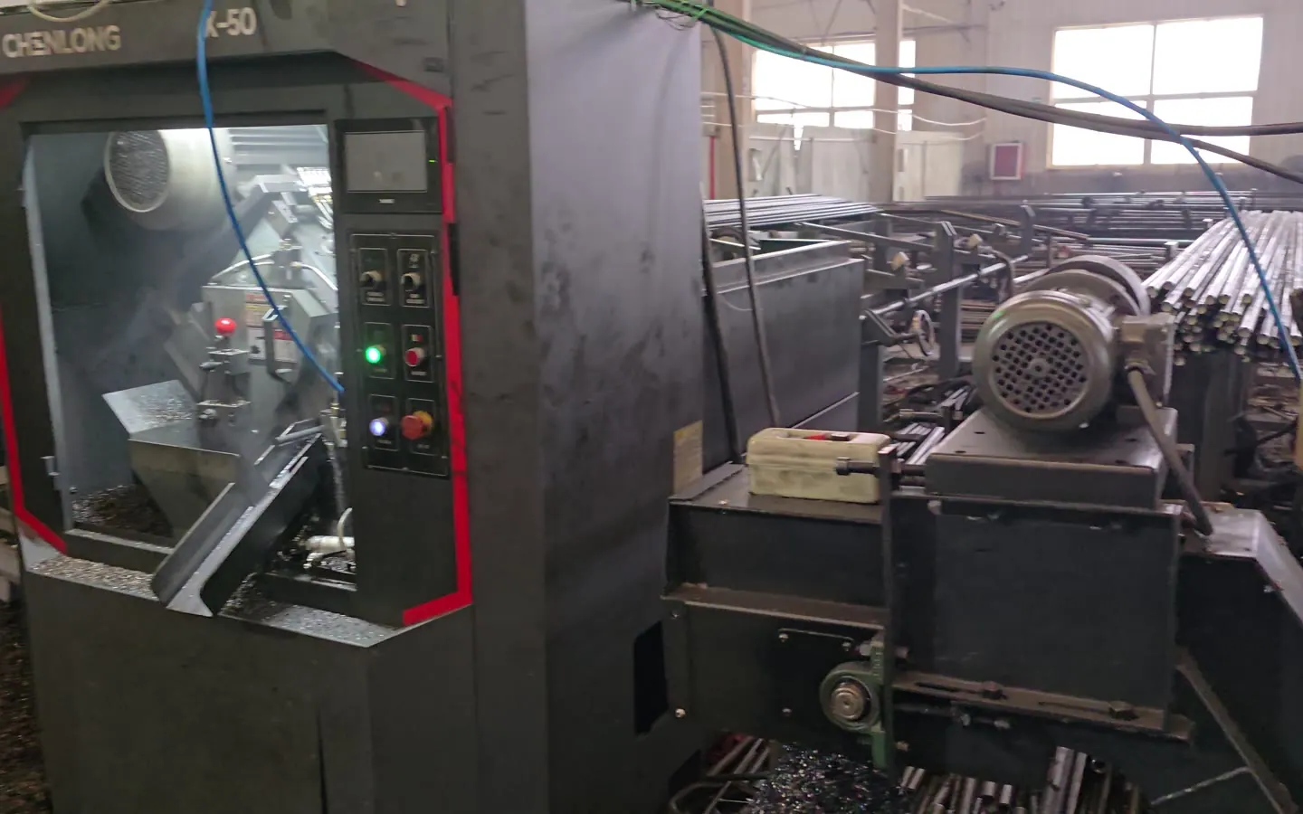 Dumbbell component cutting process for a commercial free weight RFQ