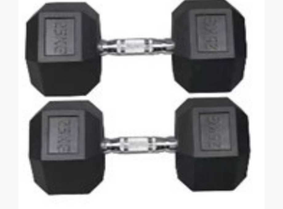 Hex Dumbbell - 2.5-50 kg, 2.5 kg increments