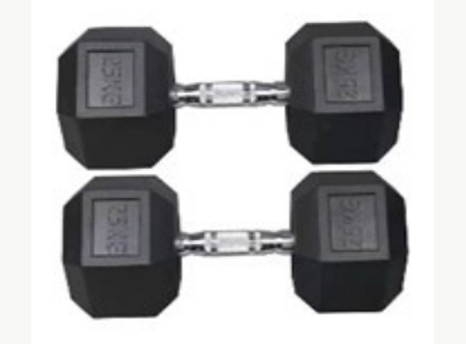 Hex Dumbbell - 2.5-50 kg, 2.5 kg increments