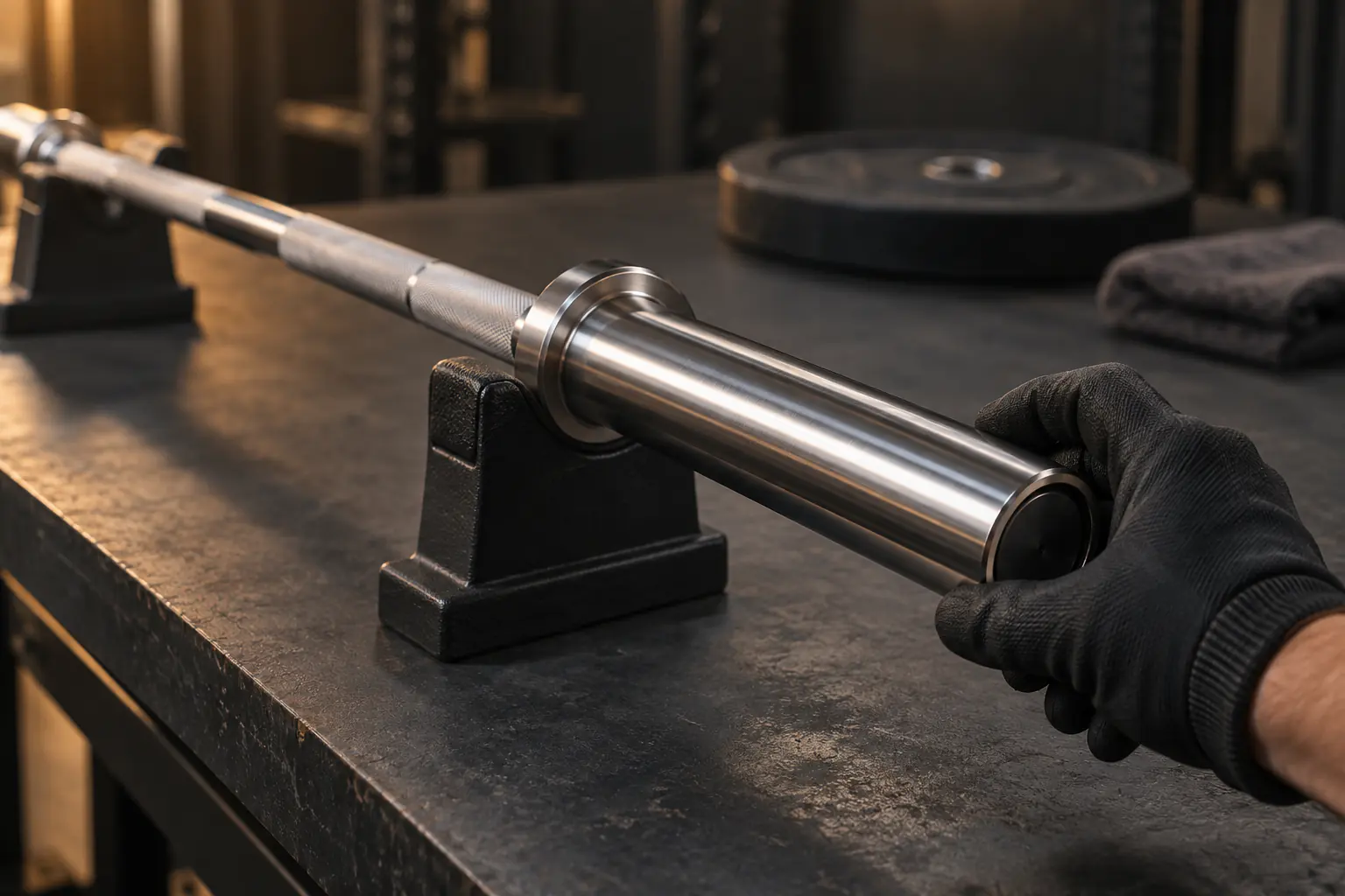 Manicotto olimpico senza marchio controllato con disco bumper neutro
