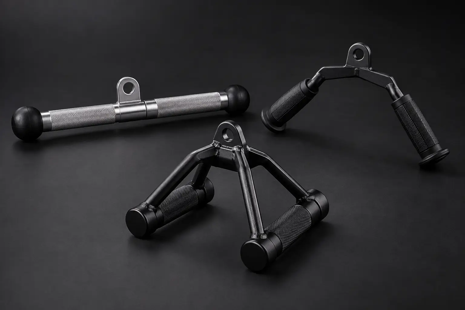 Unbranded cable attachment set with straight angled and neutral grips