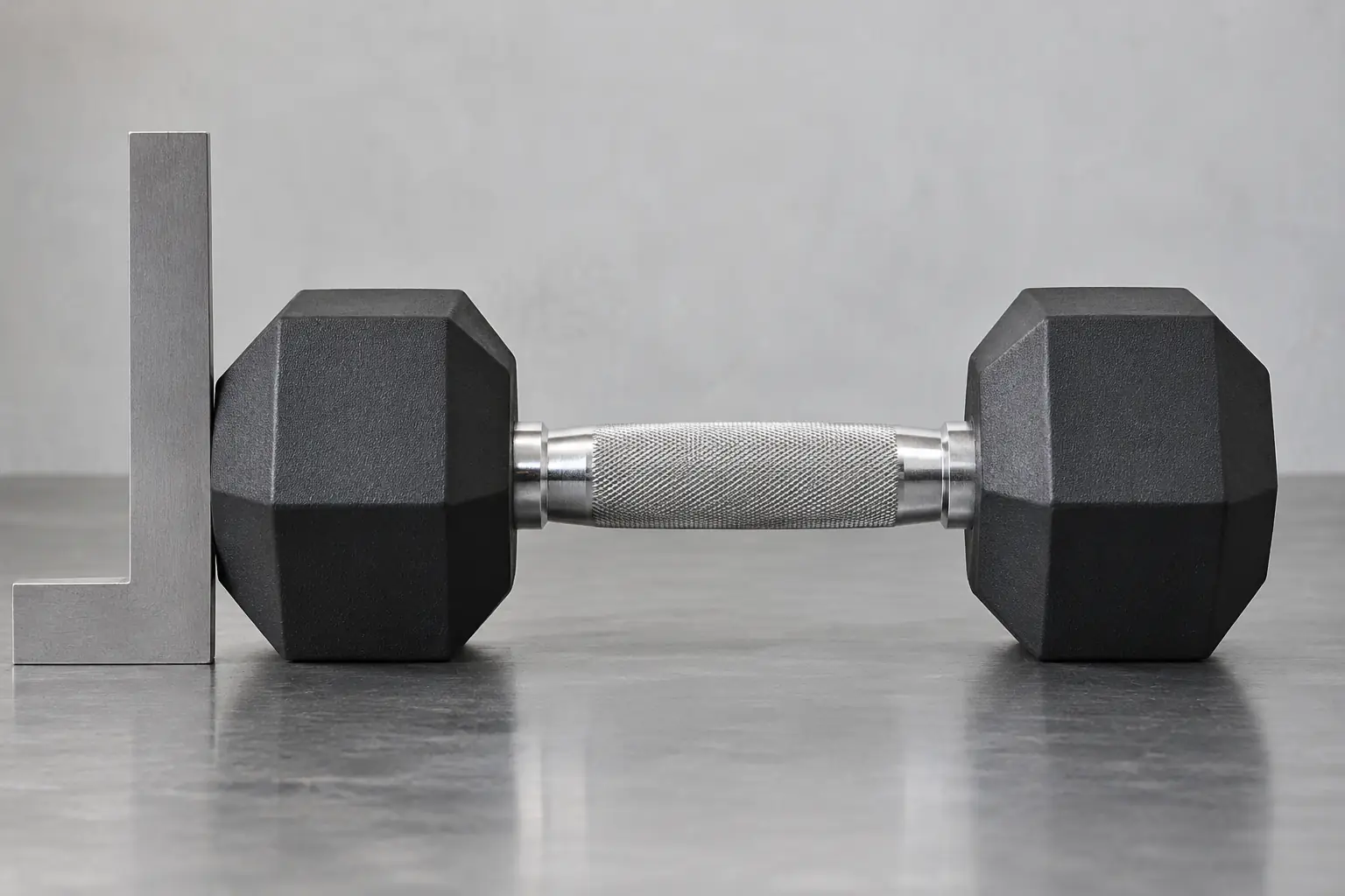 Merkloze hex halter naast een winkelhaak